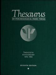 Cover of Thesaurus of psychological index terms by American Psychological Association.