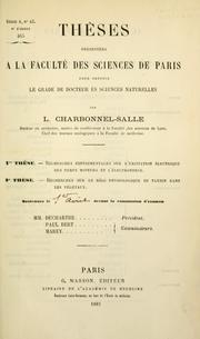 Front cover of Thèses présentées a la Faculté des sciences de Paris by L. Charbonnel-Salle