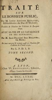 Cover of Traité sur le bonheur public by Lodovico Antonio Muratori