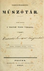 Front cover of Törvénytudományi müszótár by Magyar Tudományos Akadémia, Budapest