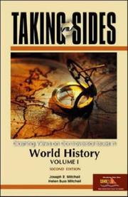 Front cover of Taking Sides: World History, Volume I (Taking Sides: World History Vol I) by Joseph R. Mitchell