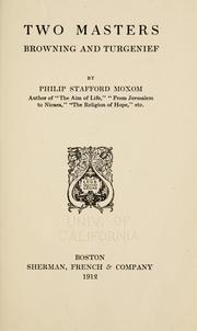 Cover of Two masters by Moxom, Philip Stafford