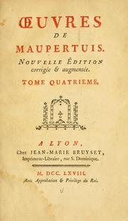 Cover of uvres de Maupertuis by Pierre-Louis Moreau de Maupertuis