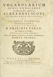 Front cover of Vocabularium juris utriusque ex variis antea editis, praesertim ex Alexandri Scoti, Jo by Béat Philippe Vicat