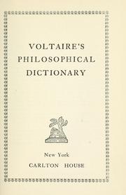 Cover of Voltaire's Philosophical dictionary by Voltaire