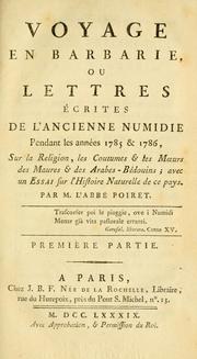 Front cover of Voyage en Barbarie, ou Lettres ©Øecrites de l'ancienne Numidie pendant les ann©Øees 1785 & 1786 by Jean Louis Marie Poiret