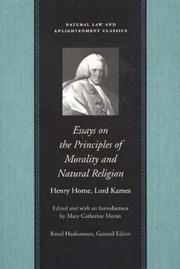 Cover of Essays on the Principles of Morality and Natural Religion by Henry Home Lord Kames