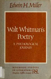 Cover of Walt Whitman's poetry; a psychological journey by Edwin Haviland Miller