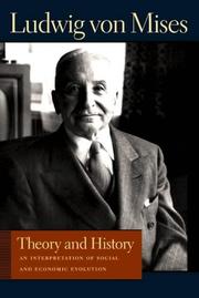 Front cover of Theory and History by Ludwig von Mises