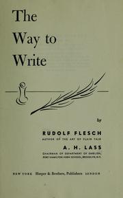 Cover of The way to write by Rudolf Franz Flesch