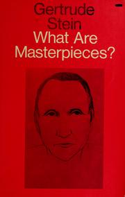 Cover of What are masterpieces by Gertrude Stein