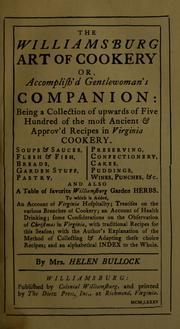 Cover of The Williamsburg art of cookery by Helen Claire Duprey Bullock