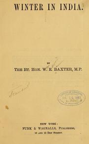 Front cover of A winter in India by Archibald B. Spens
