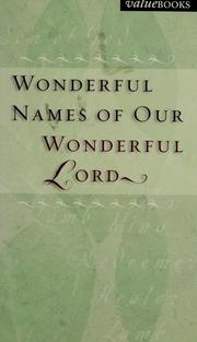 Front cover of Wonderful names of our wonderful Lord by Charles Hurlburt