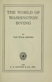 Cover of The world of Washington Irving by Van Wyck Brooks