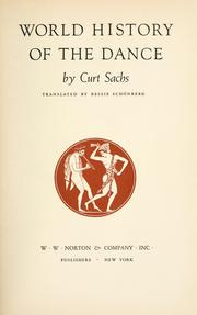 Cover of Weltgeschichte des Tanzes by Curt Sachs