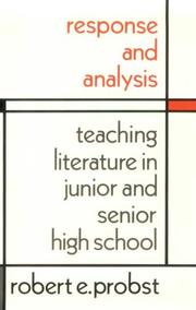 Cover of Response & analysis by Robert E. Probst