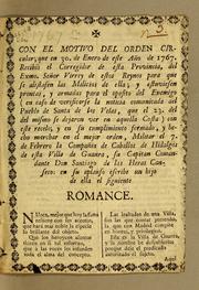 Front cover of Con el motivo del orden circular; que en 30. de enero de este año de 1767 by Luis Montt