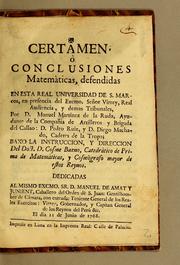 Front cover of Certamen, ò Conclusiones matemàticas by Manuel Martínez de la Ruda