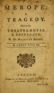 Cover of Merope by Voltaire