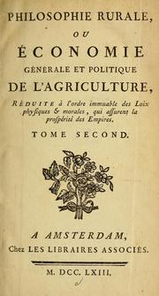 Cover of Philosophie rurale by Victor de Riquetti marquis de Mirabeau