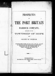 Front cover of Prospectus of the Port Britain Harbour Company, situated in the township of Hope and county of Durham by Port Britain Harbour Company