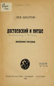 Cover of Dostoevskiĭ i Nitshe by Lev Shestov