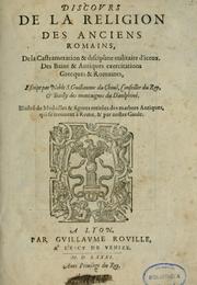 Cover of Discours de la religion des anciens Romains-- by Guillaume Du Choul