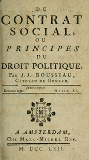 Front cover of Du contrat social by Jean-Jacques Rousseau