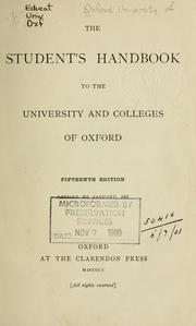 Front cover of The student's handbook to the university and colleges of Oxford by Herrmann, Joachim