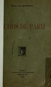 Cover of Echos de Pariz by Eça de Queiroz