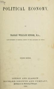 Cover of Political economy by Nassau William Senior