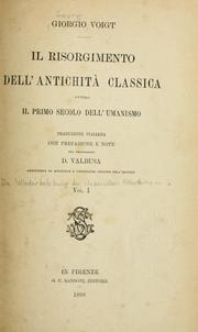 Cover of Il Risorgimento dell'antichità classica by Voigt, Georg