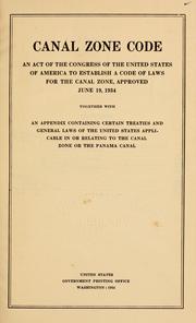 Cover of Canal zone code by Panama Canal (Panama)