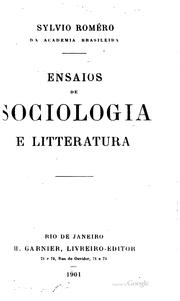 Cover of Ensaios de sociologia e litteratura by Sílvio Romero