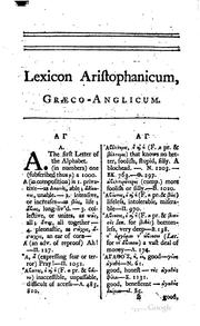 Front cover of Lexicon Aristophanicum, Græco-Anglicum by James Sanxay