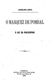 Front cover of O marquez de Pombal á luz da philosophia by Angelina Vidal