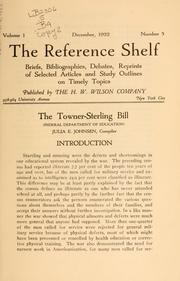 Front cover of The Towner-Sterling bill by Lamar T. Beman