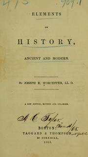 Front cover of Elements of history, ancient and modern by Joseph E. Worcester