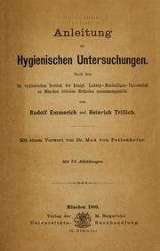 Front cover of Anleitung zu hygienischen Untersuchungen by Rudolf Emmerich