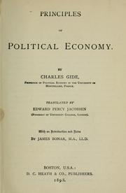 Front cover of Principles of political economy by Charles Gide