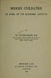 Front cover of Modern civilization in some of its economic aspects by William Cunningham