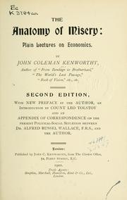 Front cover of The anatomy of misery by John Coleman Kenworthy