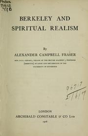 Front cover of Berkeley and spiritual realism by Alexander Campbell Fraser