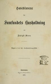 Front cover of Hovedlovene for samfundets husholdning by Adolph Steen
