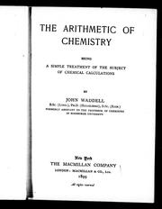 Front cover of The arithmetic of chemistry by Waddell, John