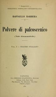 Front cover of Polvere di palcoscenico by Raffaello Barbiera