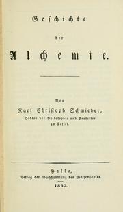 Front cover of Geschichte der Alchemie by Karl Christoph Schmieder