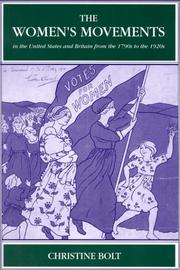 Cover of The women's movements in the United States and Britain from the 1790s to the 1920s by Christine Bolt