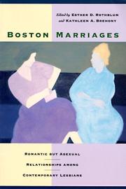 Cover of Boston Marriages by Esther D. Rothblum
